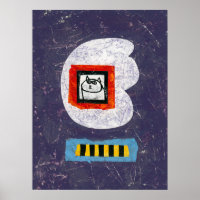 Gato sentado en un libro de fotos Poster arte en p