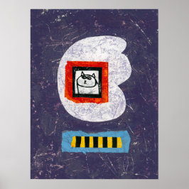 Gato sentado en un libro de fotos Poster arte en p