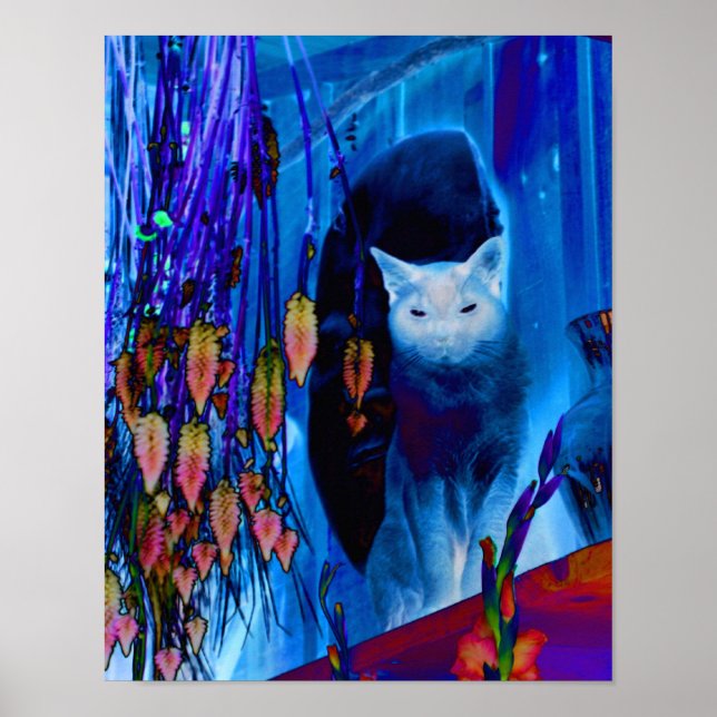 Gato siamés azul eléctrico Resumen de arte animal (Frente)