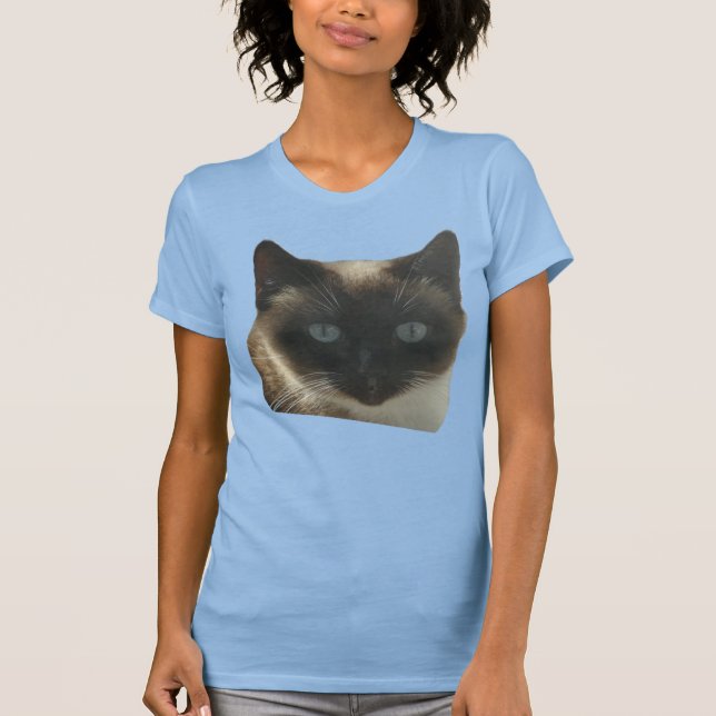 Gato siamés con camiseta de ojos azules brillantes (Anverso)