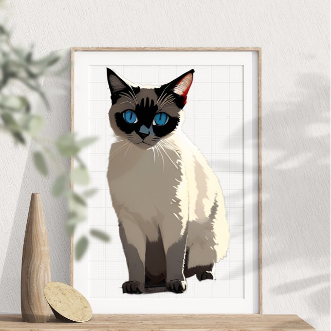 Gato siamés de arte arte de gato de ojos azules el (Subido por el creador)