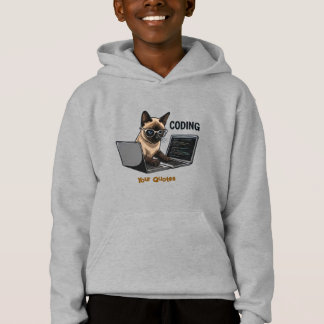 Gato siamés de dibujos animados codificando