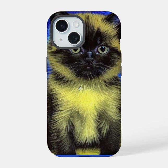 Gato siamés de la noche estrellada de Van Gogh (Reverso )