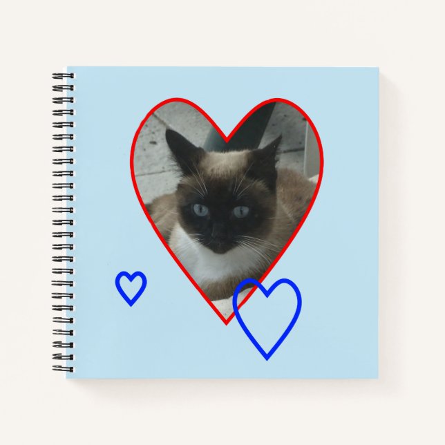 Gato Siamés En Polvo Corazón. Cuaderno (Anverso)