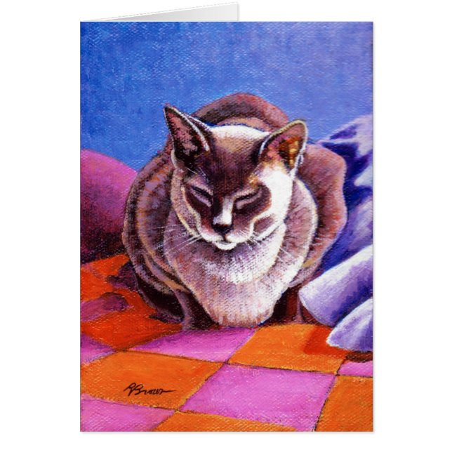 Gato siamés en un montón de parches (Frente)