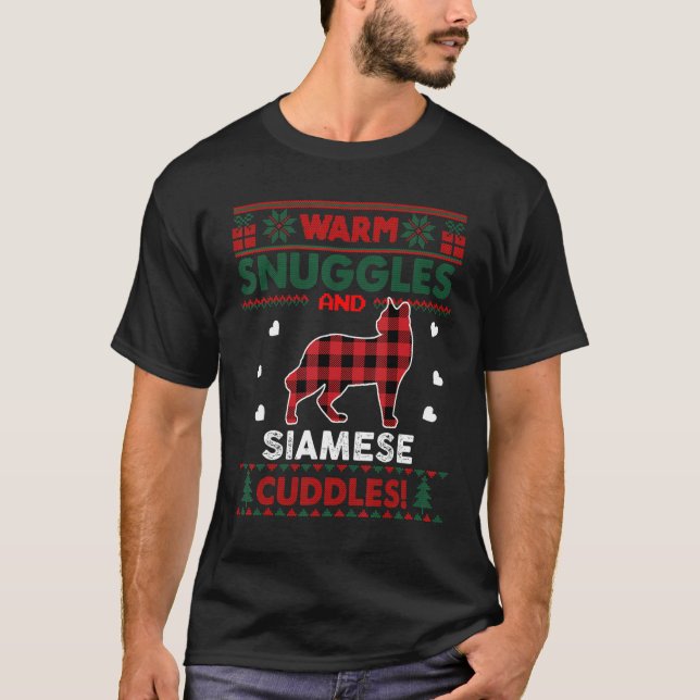 Gato siamés  Gato lindo Suéter feo de Navidad (Anverso)