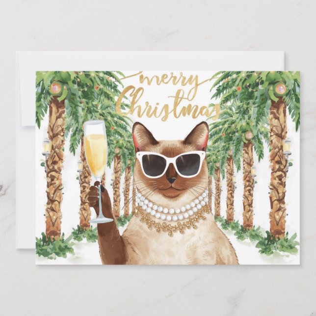 Gato siamés Navidad desde California (Anverso)