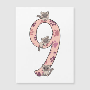 Gato Siamés Noveno Cumpleaños Para Niños Gatos