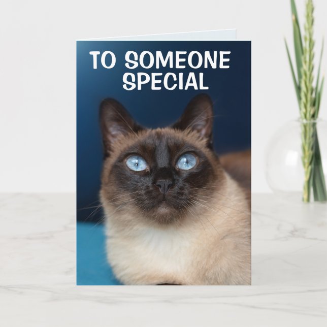 GATO SIAMÉS Tarjeta ESPECIAL DE CUMPLEAÑOS (Anverso)