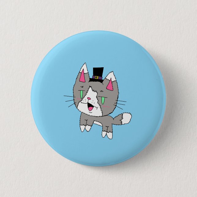 Gato simple con botón de sombrero (Anverso)