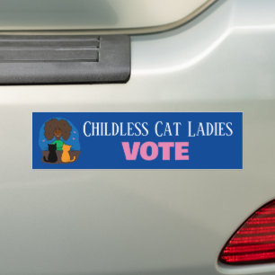 Gato sin hijos Damas Votar Pegatina