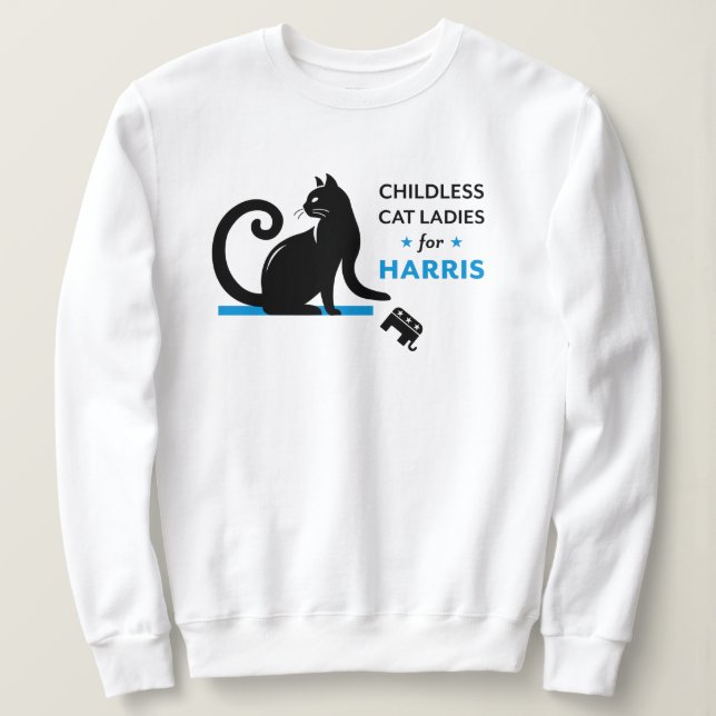 Gato sin hijos para las camisetas de Kamala (Anverso del diseño)