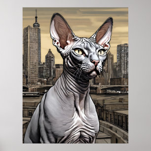 Gato Sphynx - Impresión artística