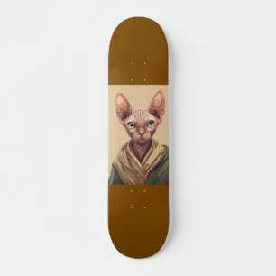 gato SPHYNX sin pelo monopatín