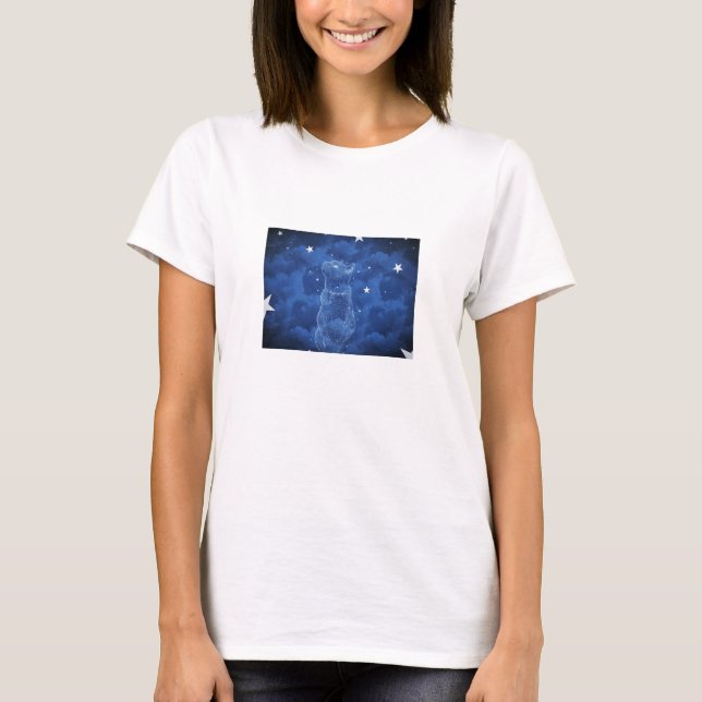 Gato Stargazing, la camisa de las mujeres (Anverso)