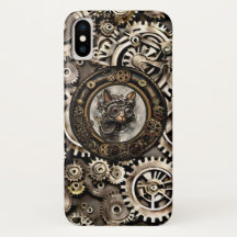 Gato Steampunk con gafas - Funda para iPhone X