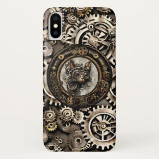 Gato Steampunk con gafas - Funda para iPhone X