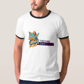 "Gato Techno - Camiseta Funky Futurista"