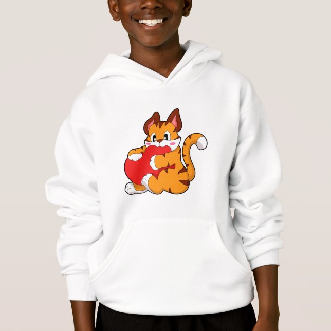 Gato tigre enamorado del corazón. PNG (Anverso)