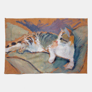 Gato, toalla de cocina de agosto