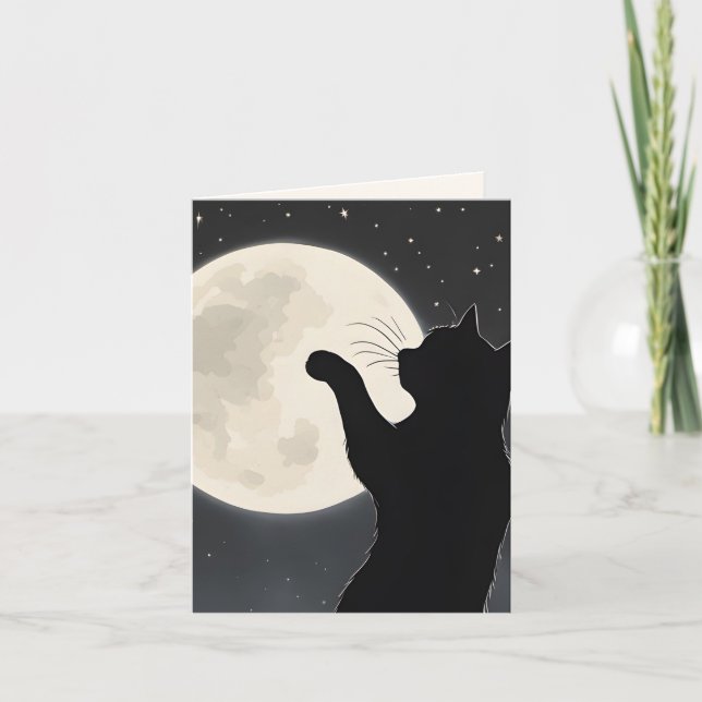 Gato tocando la luna (Anverso)