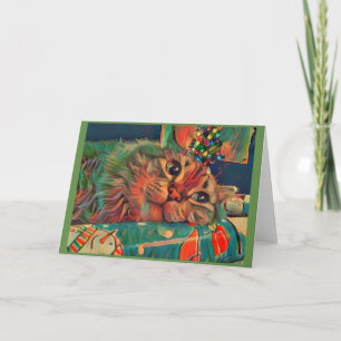 Gato vintage de Navidad