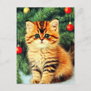 Gato vintage de Navidad