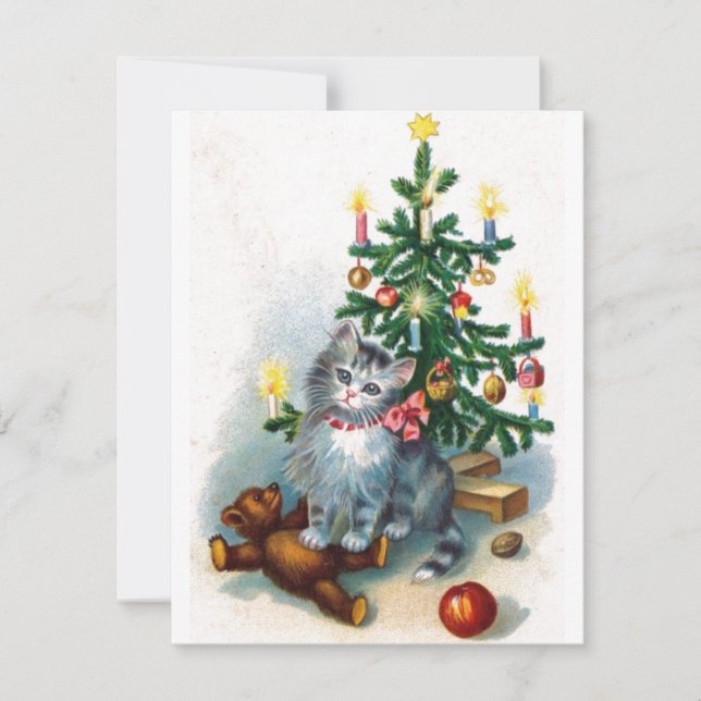 Gato vintage de Navidad (Anverso)