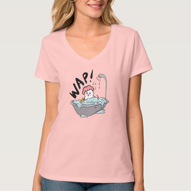 Gato WAP en una camiseta de té (Anverso)