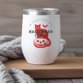 Gato y bata de calabaza espumoso de Halloween