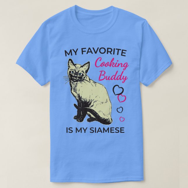 Gato y camiseta de cocina siamesa (Diseño del anverso)