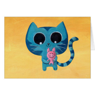 Gato y cerdo lindos del gatito