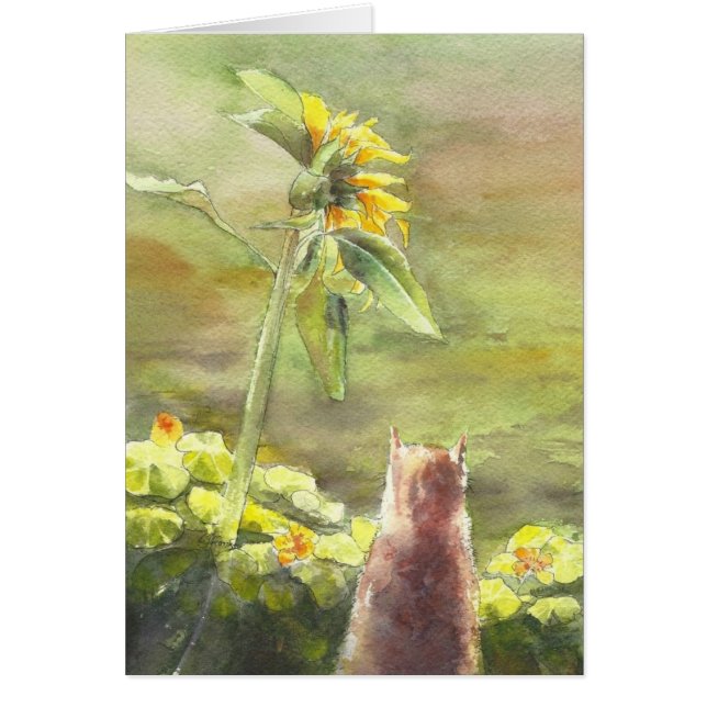 Gato y girasol (Frente)