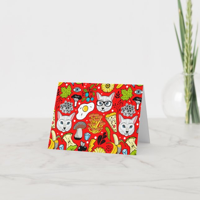 Gato y huevo en rojo (Anverso)