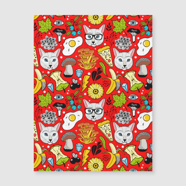 Gato y huevo en rojo (Anverso)