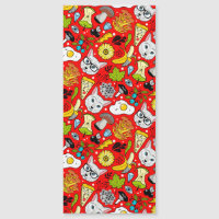 Gato y huevo en rojo