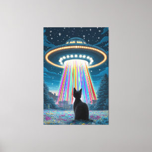 Gato y OVNI psicodélico Gracioso arte de secuest