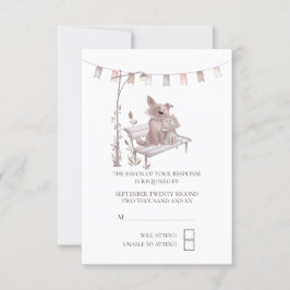 Gato y perro en el Boda de Park Bench RSVP