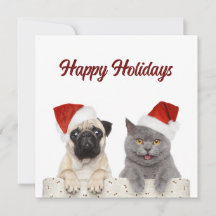 Gato Y Perro Feliz Navidad