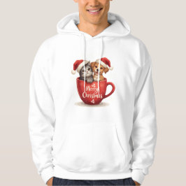 Gato y Perro Feliz Navidad en Sudadera con Taza Ma