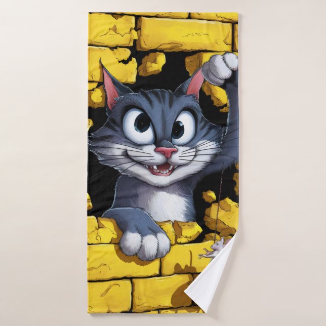 Gato y ratón. (Toalla de baño)