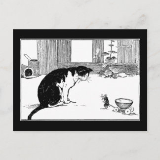 Gato y ratón: postal