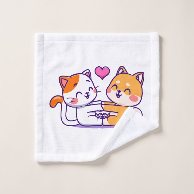 Gato y Shiba Inu (Toallita)
