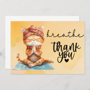 Gato Yoga Gracias tarjeta para los amantes del gat