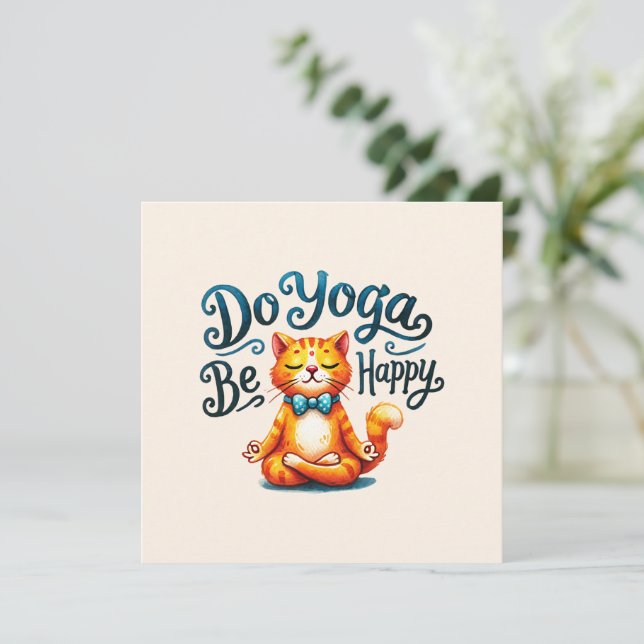 Gato Yoga Pose - Haz Yoga, sé feliz (Anverso de pie)