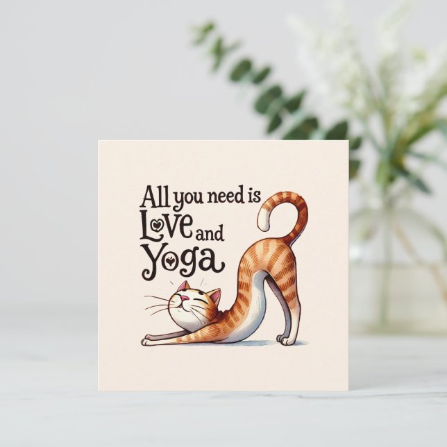 Gato Yoga Pose - Todo lo que necesitas es amor y y (Anverso de pie)