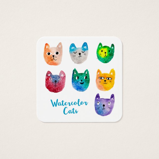 Gatos acuarela y amigos (Anverso)
