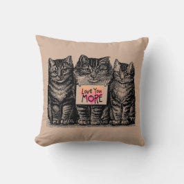 Gatos "amor del vintage usted más" Cojín