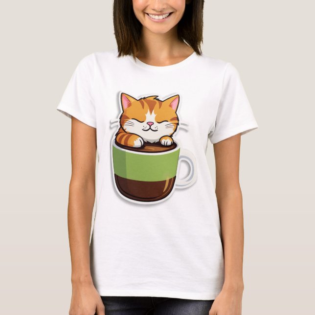 Gatos antes del café - Camiseta de gato y taza (Anverso)
