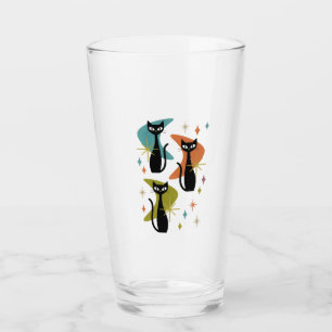 Gatos atómicos con Boomerangs Vidrio Retro Beber